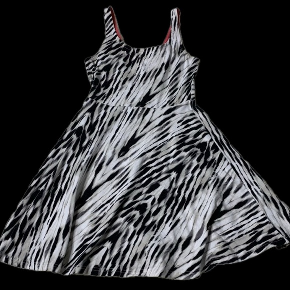 EXPRESS | Women’s Size Small | Zebra Print Fit and Flare Skater Swing Dress - Picture 1 of 8